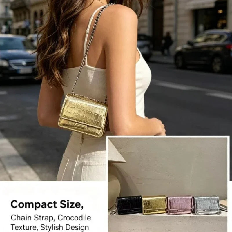 Women's Rhombus Chain Small Square Bag 2026 High-End Fashion Shoulder Messenger Mini Bag Versatile Elegant Trendy