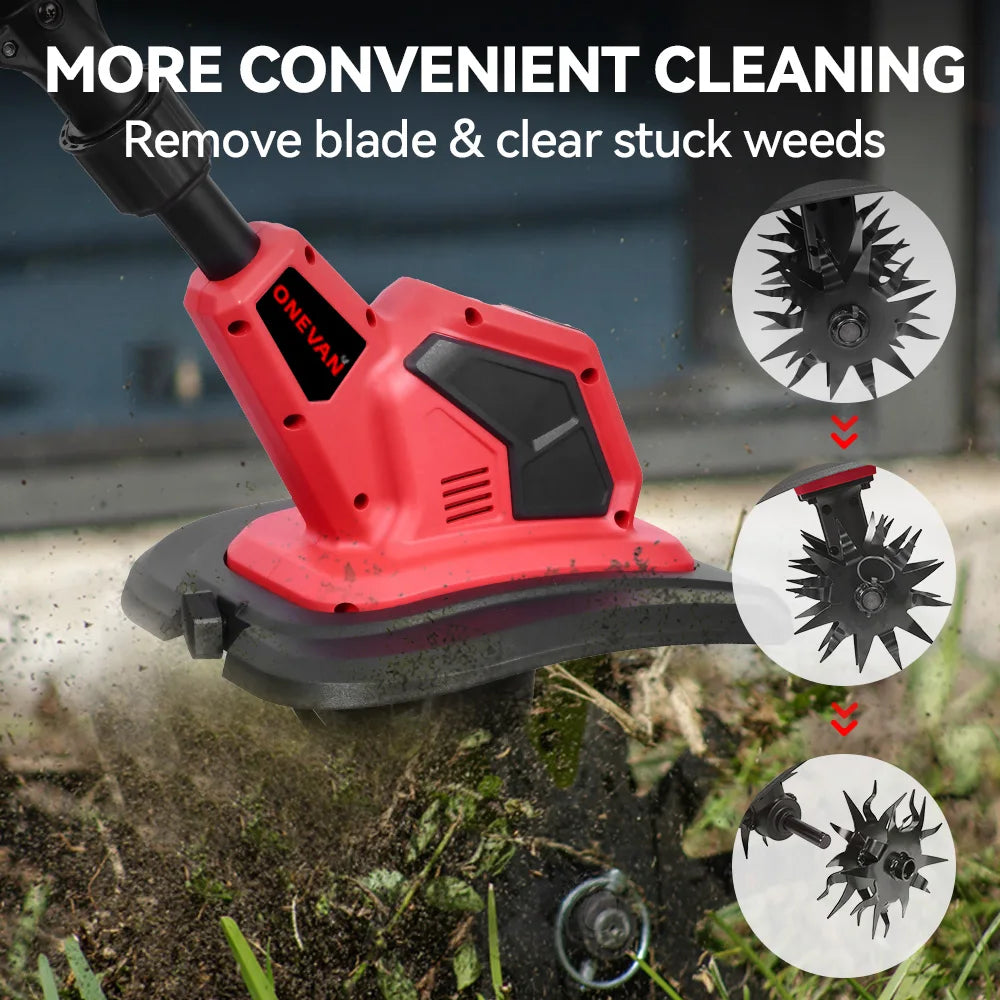 ONEVAN 4000W Electric Tiller Cultivator Portable Grass Trimmer Handheld Cordless Garden Soil Turning Tool For Makita Battery Pin