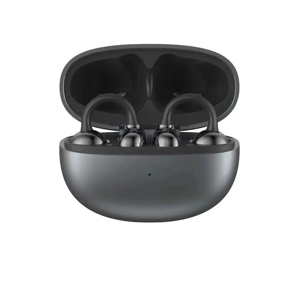 Noise Cancelling Wireless Ear Clip Headphones Waterproof Bluetooth Sports Earbuds Featuring Long Battery Life and Integrated Mic