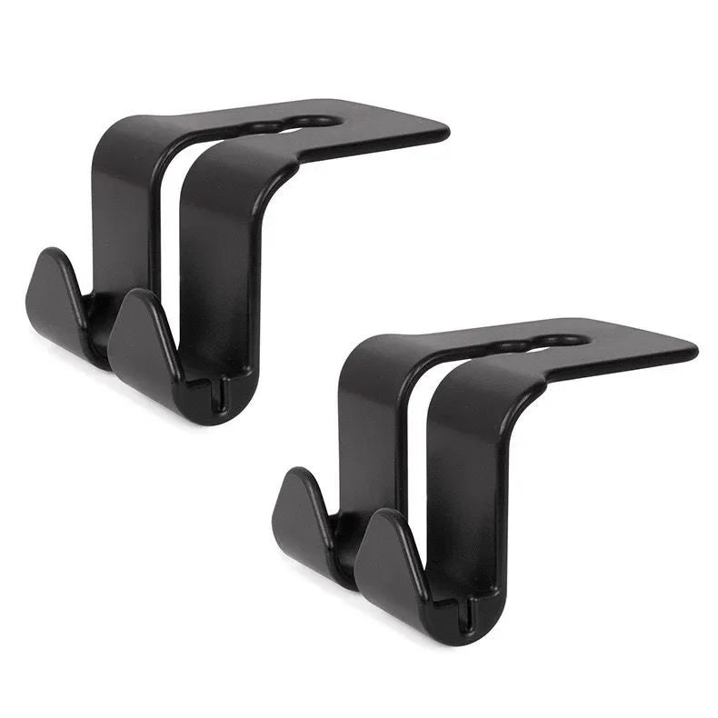 1/2PCS Car Seat Headrest Hook 4 Pack Hanger Storage Organizer Universal for Handbag Purse Coat Fit Universal Vehicle Car Black