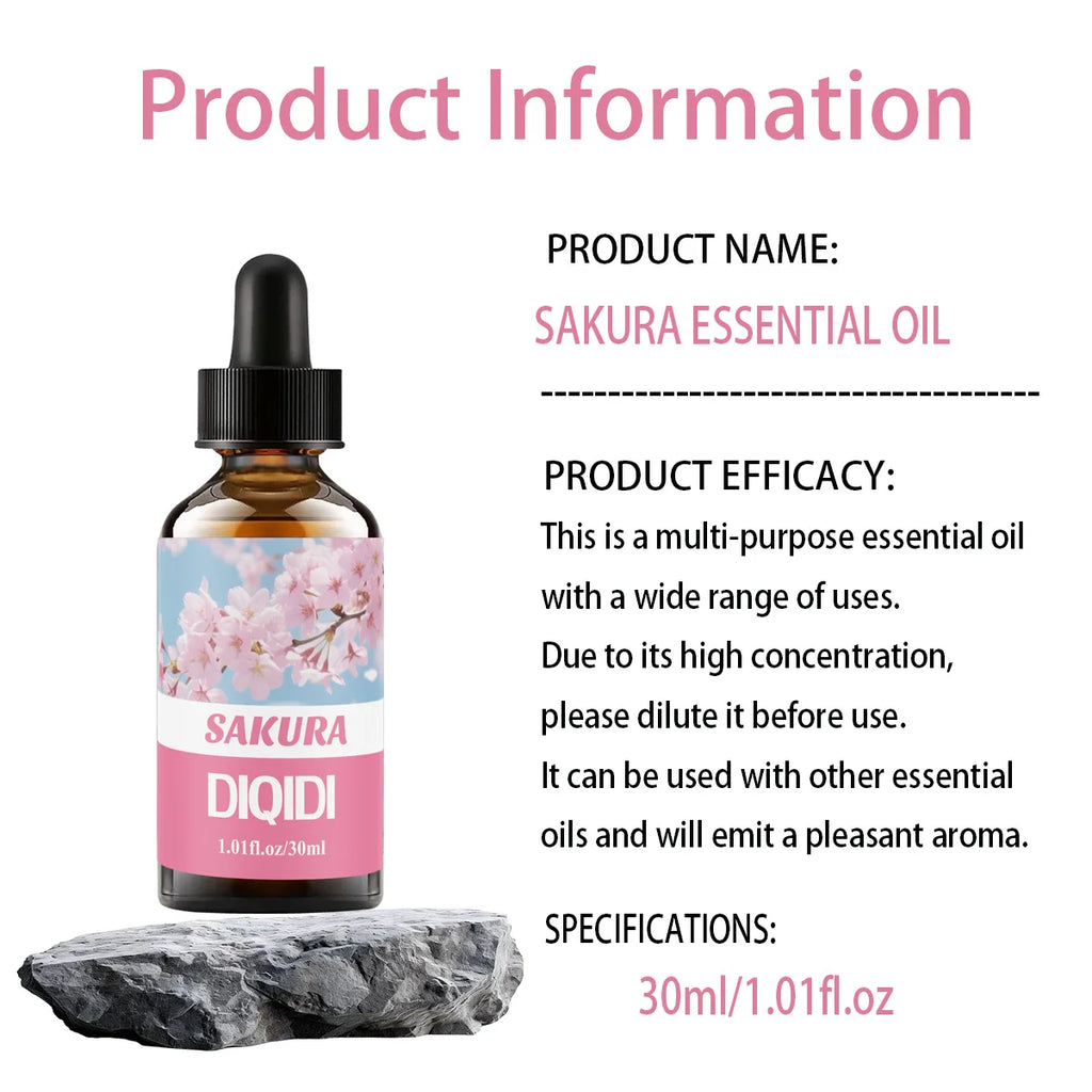 2Pcs Sakura Essential Oil Set, Christmas Essential Oil, Aromatherapy Home Fragrance Oil, Diffuser, Humidifier, Multi-Function
