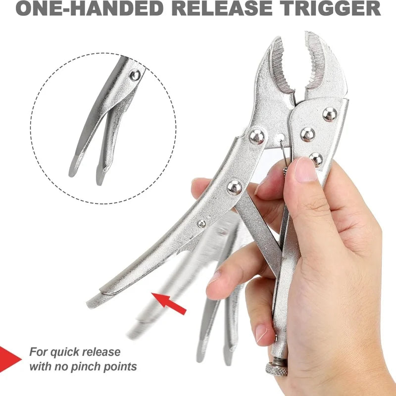 Powerful Locking Pliers,5/7/10" Curved Jaw Pliers,C- type Heavy-duty Pressure Pliers,Idustrial Fixed Circular Mouth Force Wrench