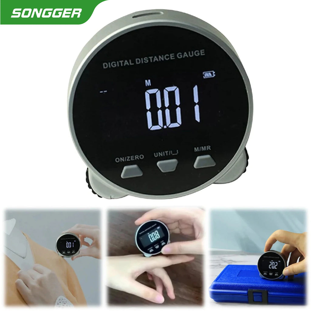 IBCH0001 Digital Distance Gauge Electronic Rolling Ruler Rechargeable 0-199.999m Multi Measuring Auto Backlight Sewing Craft