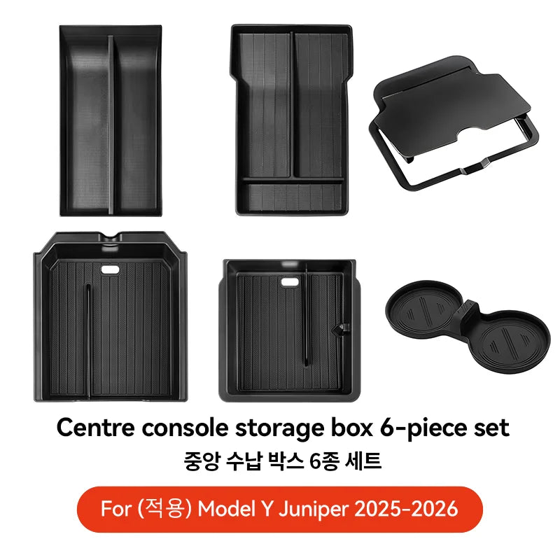 For Tesla Model 3/Y/YL Highland Juniper 2026 Center Armrest Hidden Storage Box Cup Holder Console Organizer Box Accessories
