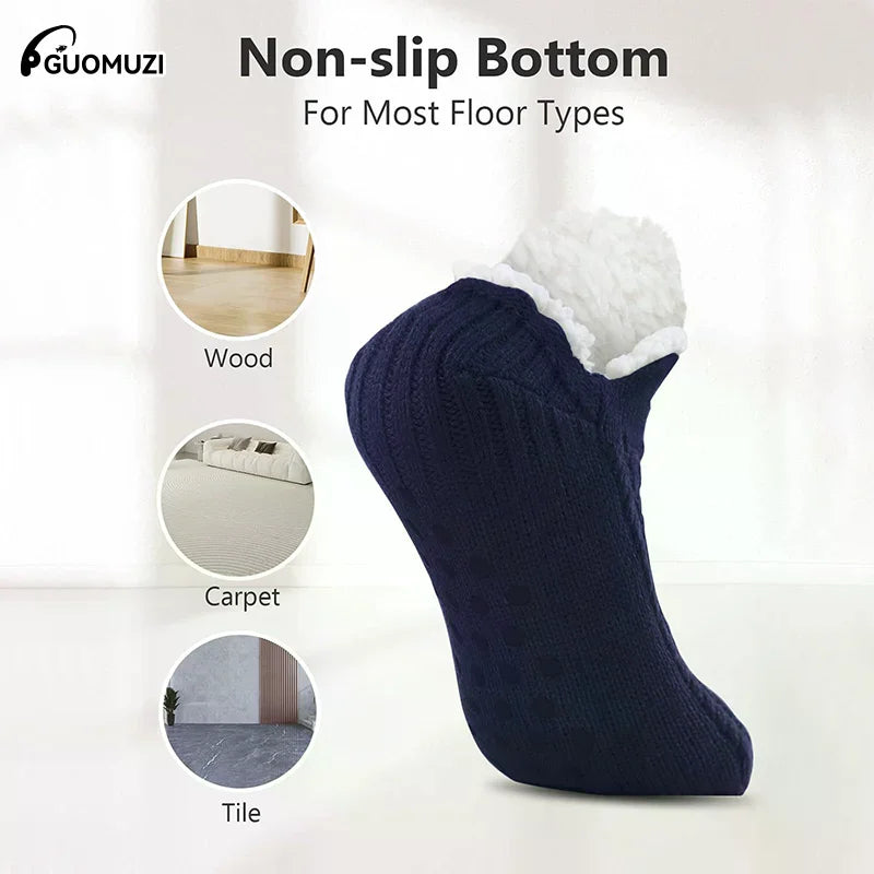 ※ Electric Heated Fleece Socks Slippers For Men Women, Winter USB Heating Pad Knitted Socks Foot Heater