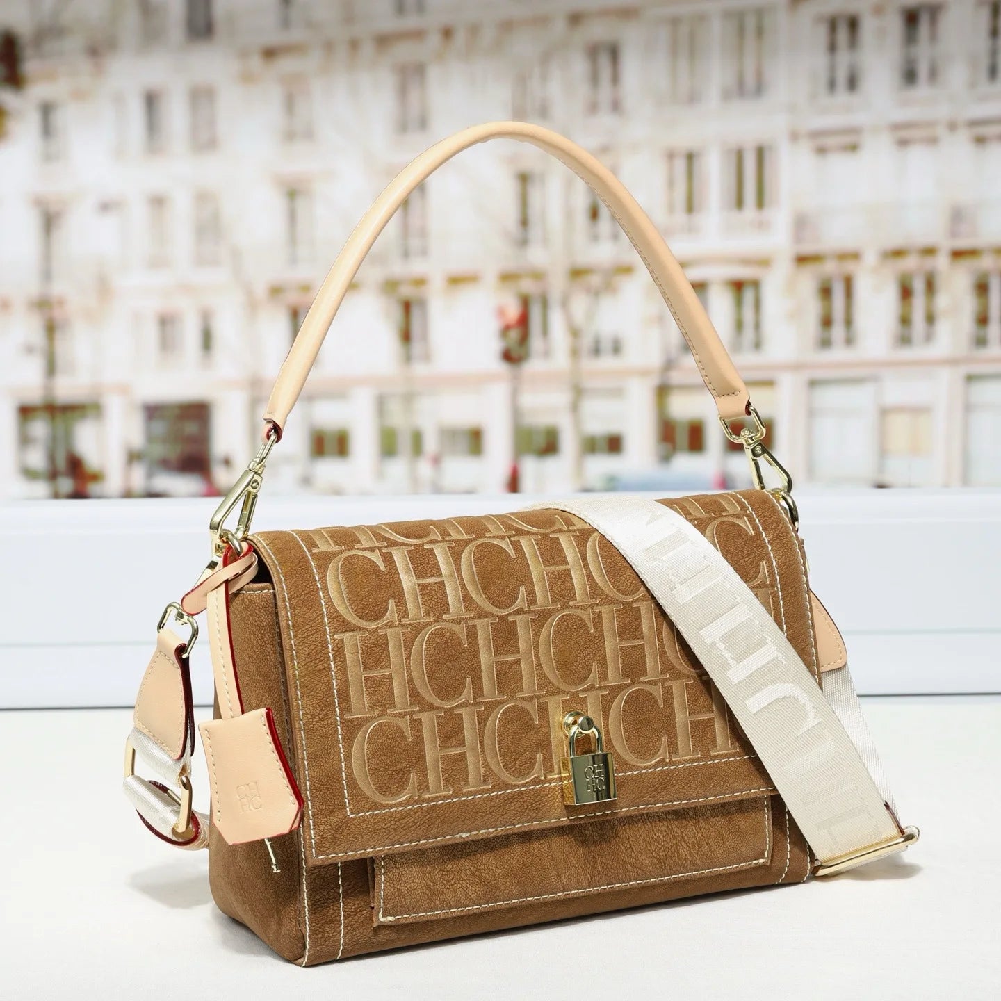 Women's new handbag light luxury high-end wide shoulder strap crossbody bag casual versatile handbag commuting shoulder bag