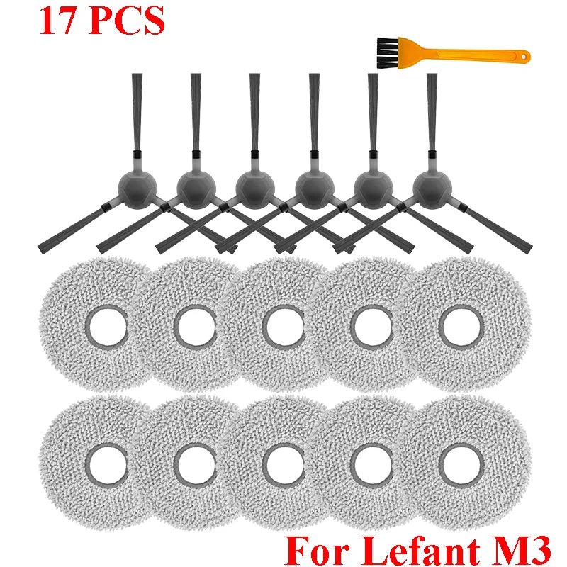 Accessories For ( Lefant M3 / M3 MAX / M3L ) HEPA Filters Robot Vacuum Cleaner Main Side Brush Mop Cloth Pads Dust Bags