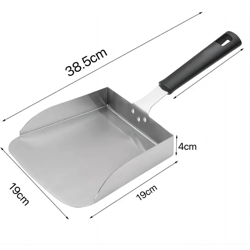 Griddle Food Mover Stainless Steel Hamburger Fries Spatula for Rice Vegetables Cooking Food Shovel Home Outdoor Camping BBQ Tool