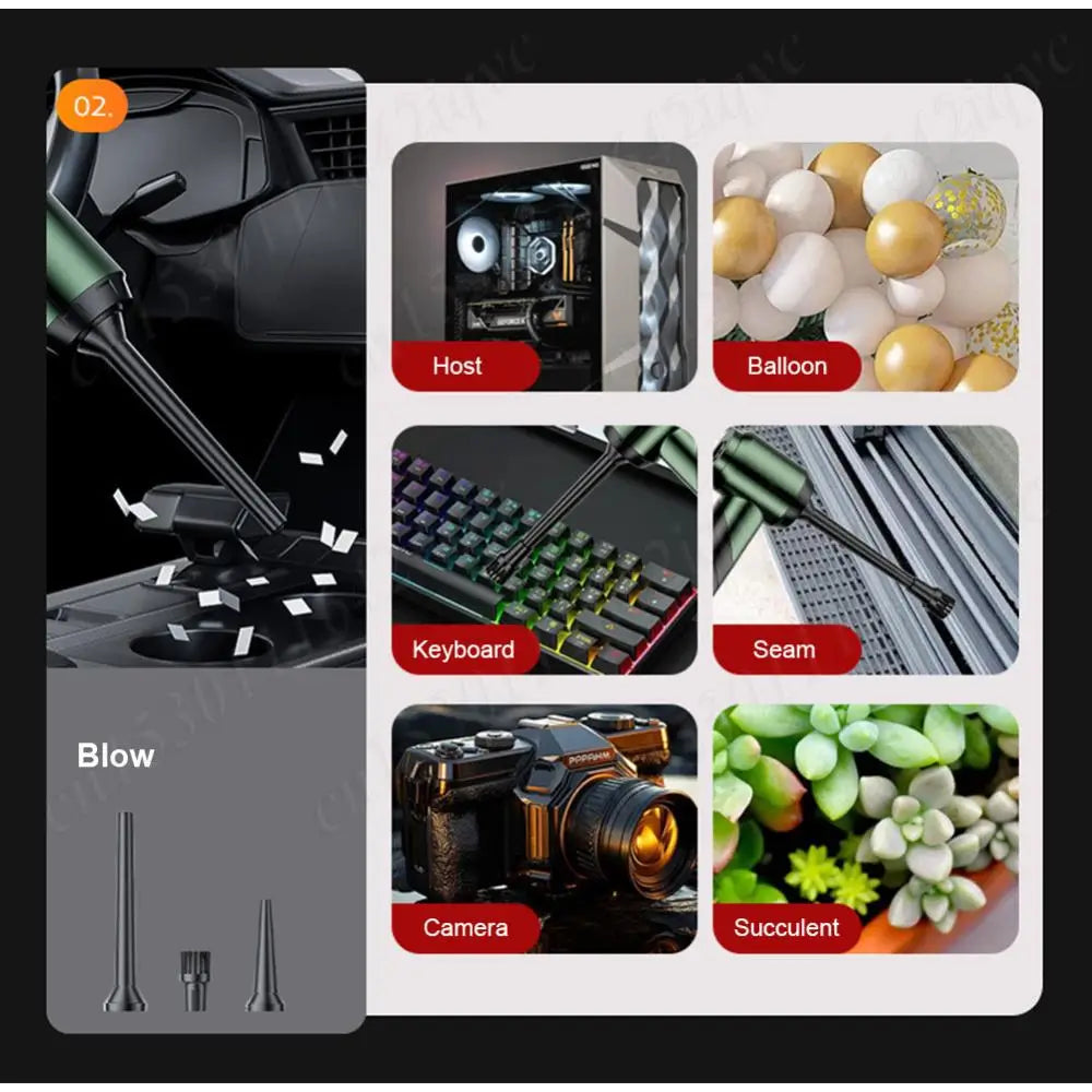 16000Pa Wireless Car Vacuum Cleaner 100W Mini Vacuum Cleaner Dual Use USB Dust Catcher Handheld Dust Cleaner for Home Cleaning