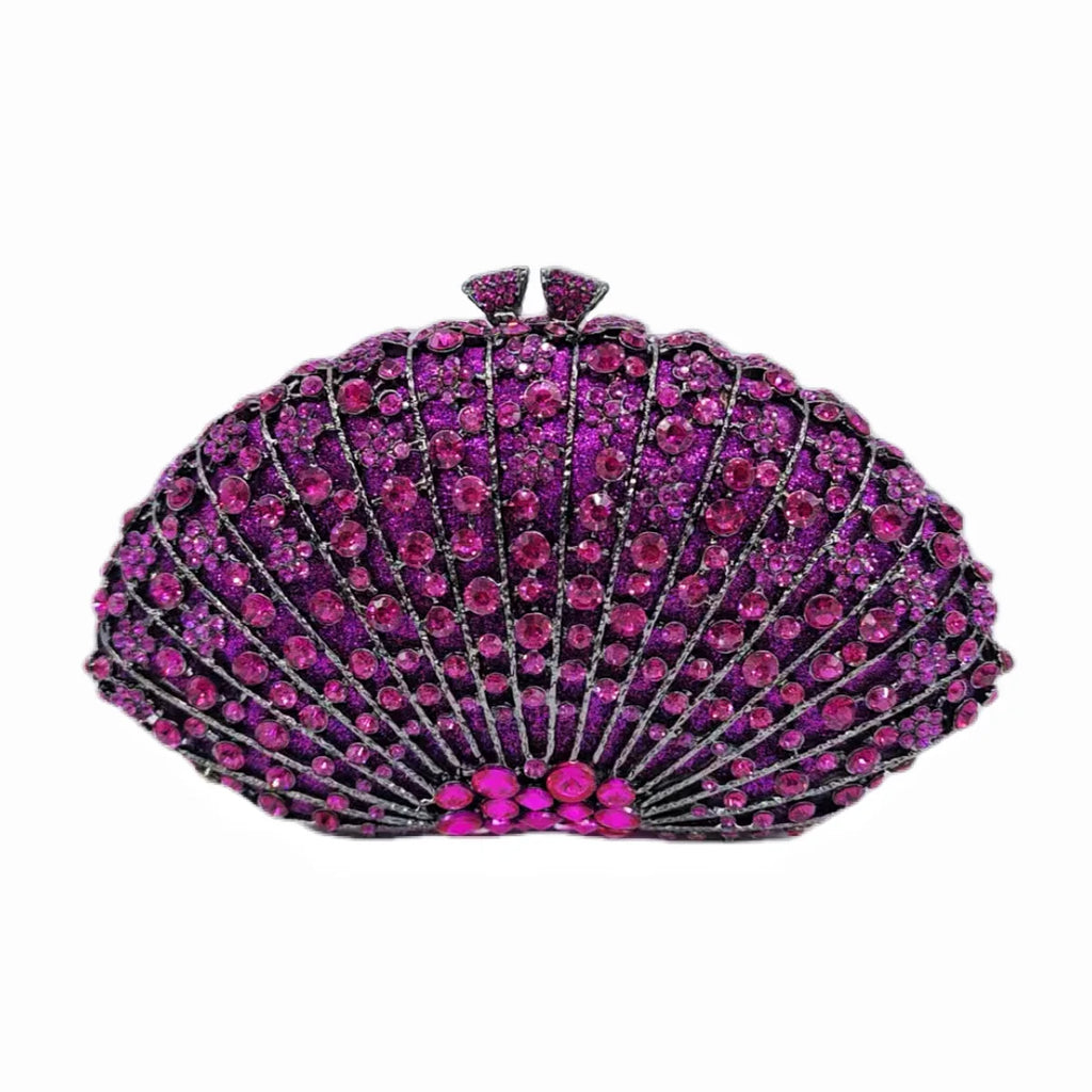 Fan Women Full Crystals Handbags for Dinner Party Luxury Diamond Evening Bag Wedding Bridal Purses Gala Banquet Gems Purse