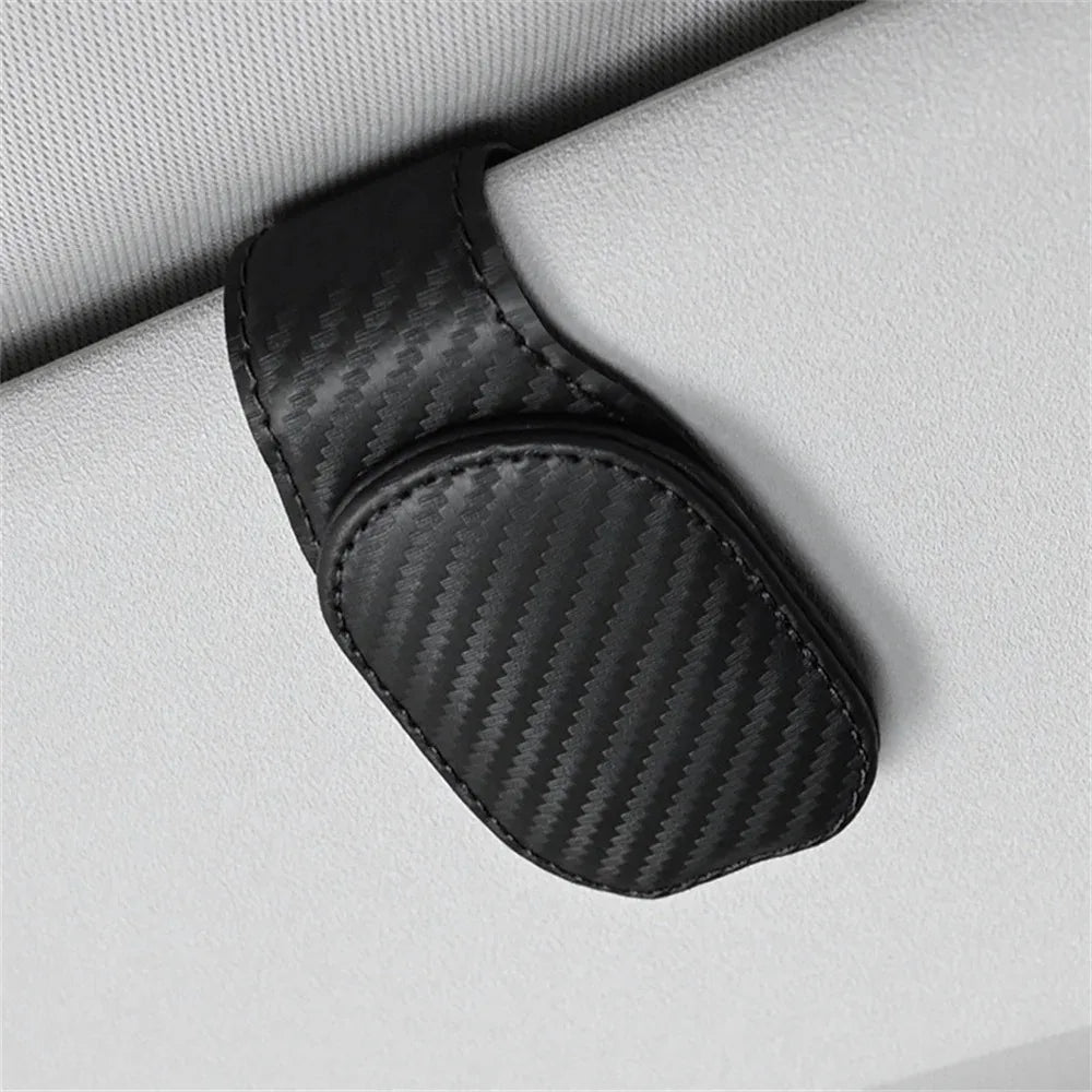 Magnetic Leather Eyeglass Clip Auto Sun Visor Glasses Storage Sunglasses Card Ticket Holder Stand Car Interior Accessories