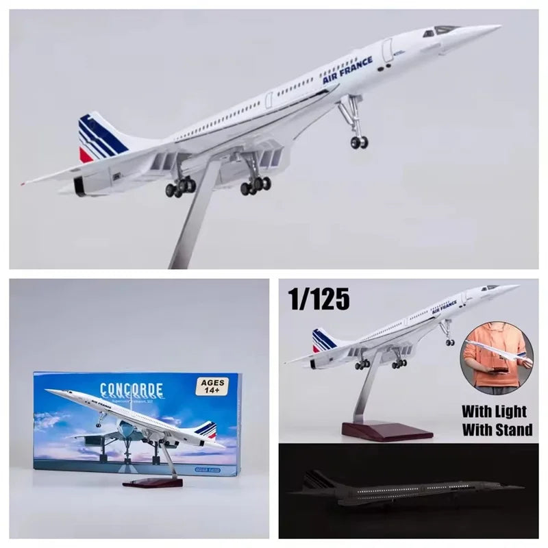 New 1:125 Scale Model Air Singapore /Air British /Air France Airlines Concorde  Aircraft Airways With Wheels and Lights