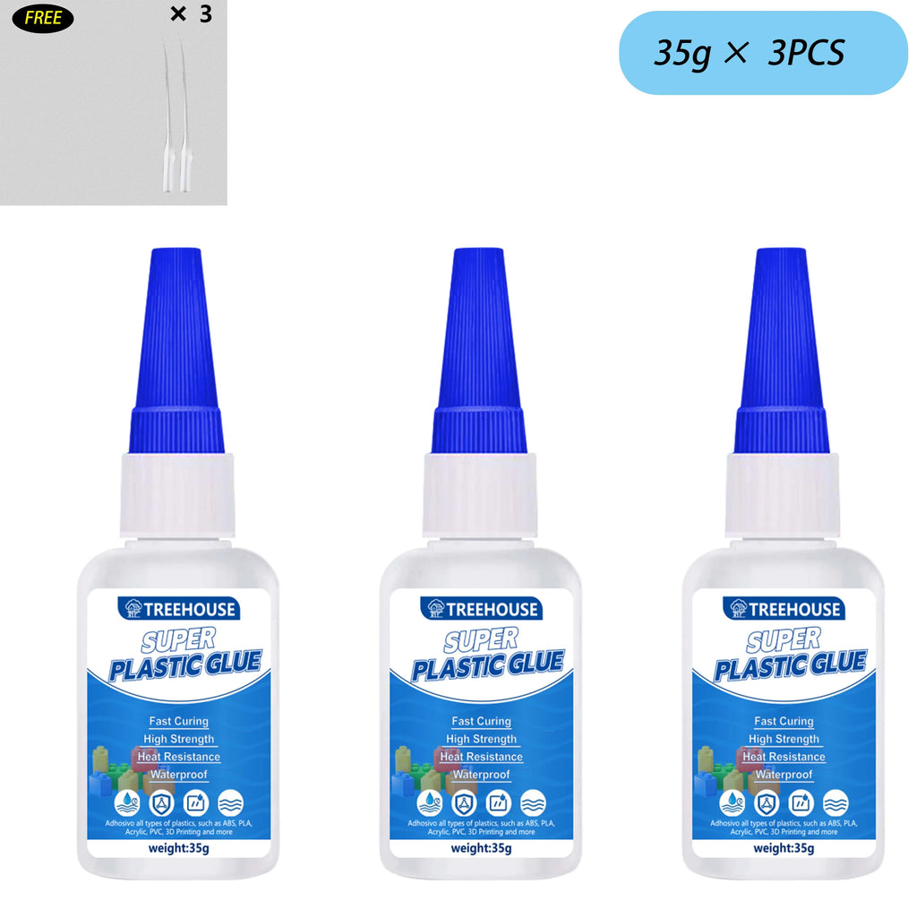 1-4Pcs Super Plastic Glue, Fast Curing Waterproof Heat Resistant Adhesive for ABS, PVC, PLA, Acrylic, DIY Crafts & Toy Repairs
