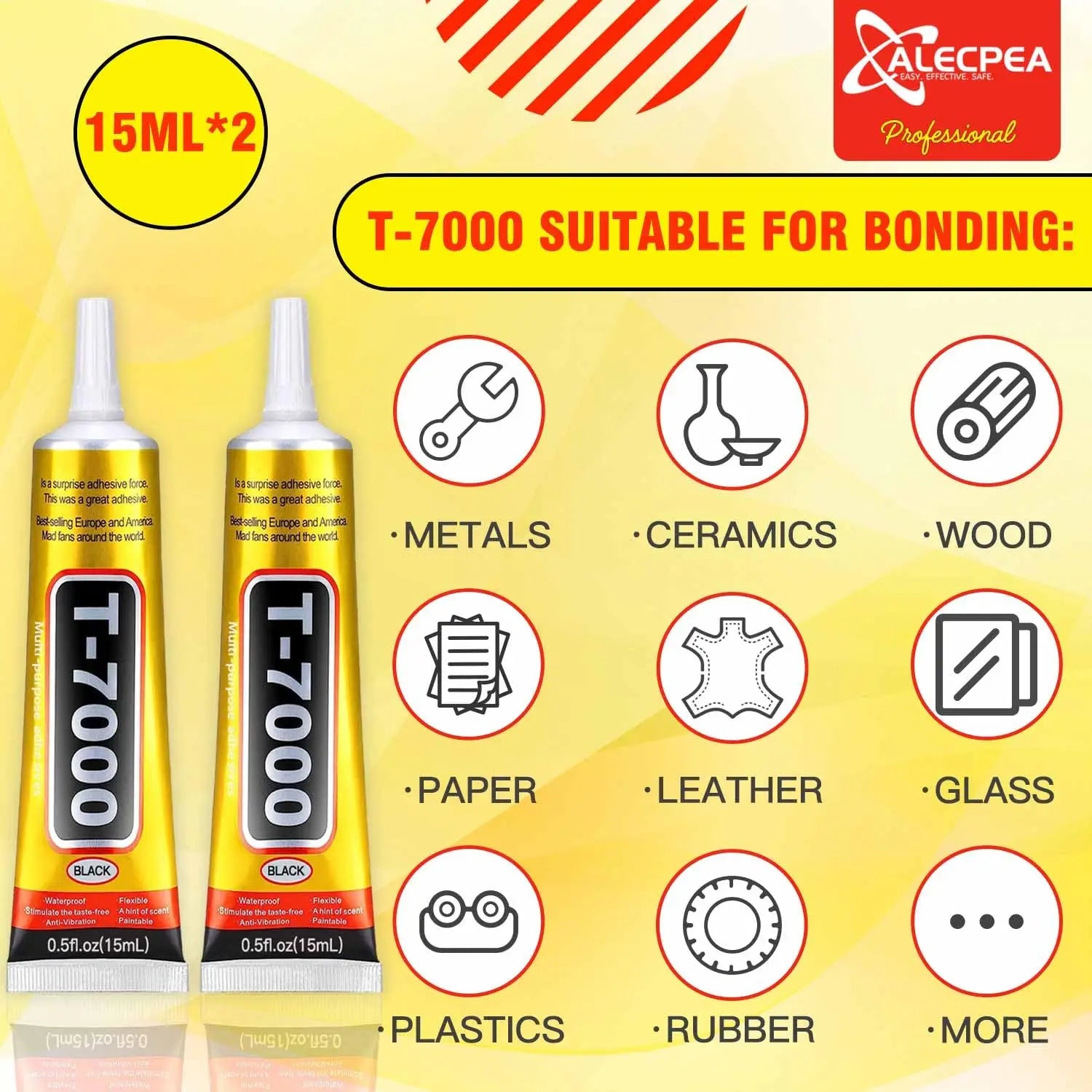 Upgraded T-7000 Black Adhesive for Precision Repairs - T-7000 High-Performance Waterproof Adhesive for Cell Phones, Jewelry, and Crafts