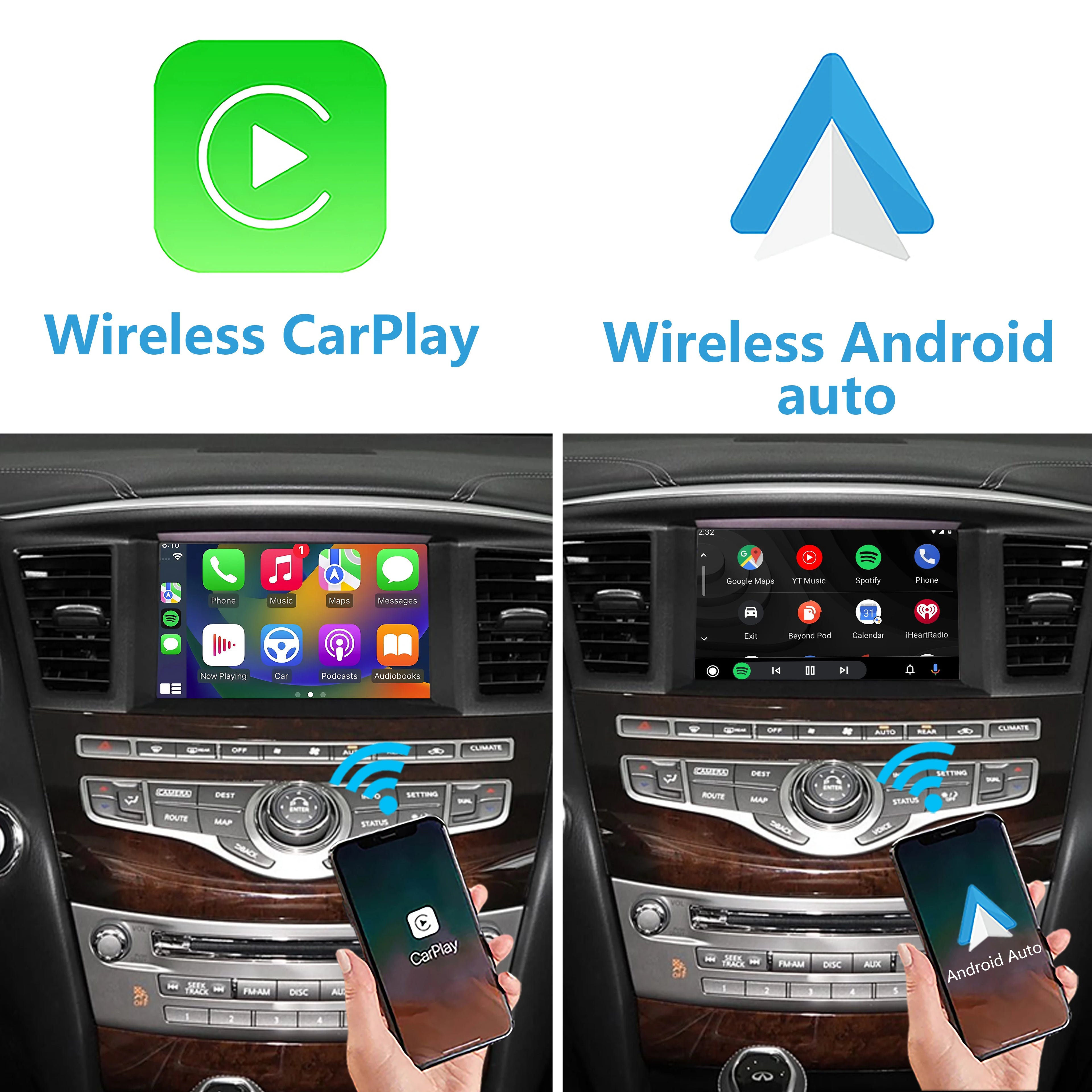 Wireless CarPlay & Android Auto Interface for Infiniti JX35 M25 M35 M37 M56 Q70 QX56 QX60 QX80 Nissan Armada Patrol Quest