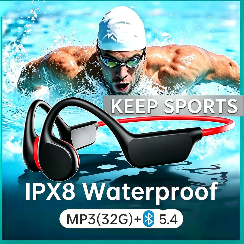 Lenovo Bone Conduction Headset Wireless Swimming Sports Headphone IPX8 Bluetooth 5.4 With Mic Waterproof Exercise Fitness New