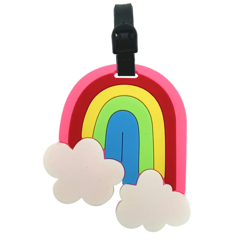 Cute Ice Cream Luggage Tag - Cartoon Image Design for Children and Girls, Durable PVC Travel Document and Address Clip, Suitable