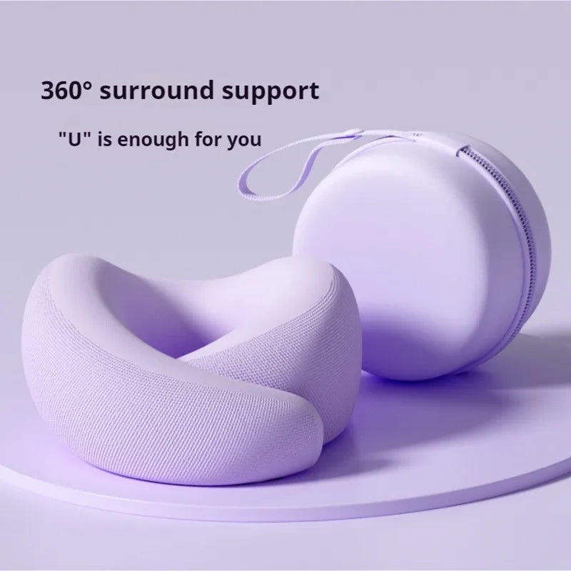 Travel Neck Pillow Memory Foam U-shaped Pillow Portable Adjustable Soft Neck Support Noon Break Sleep Pillows