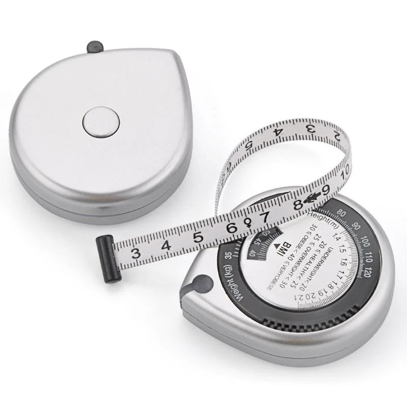 150cm/60inch BMI Calculator with Push-Button Retract Design BMI Measuring Tape