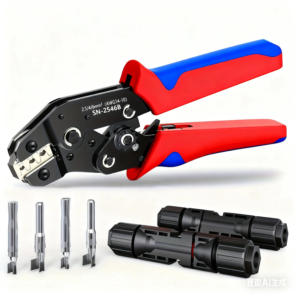SN-2546B Photovoltaic Crimping Tool Set Wire Crimper Plier Kit Mini Hand Tool Set for 2.5/4/6.0mm² Solar Connectors Clamp