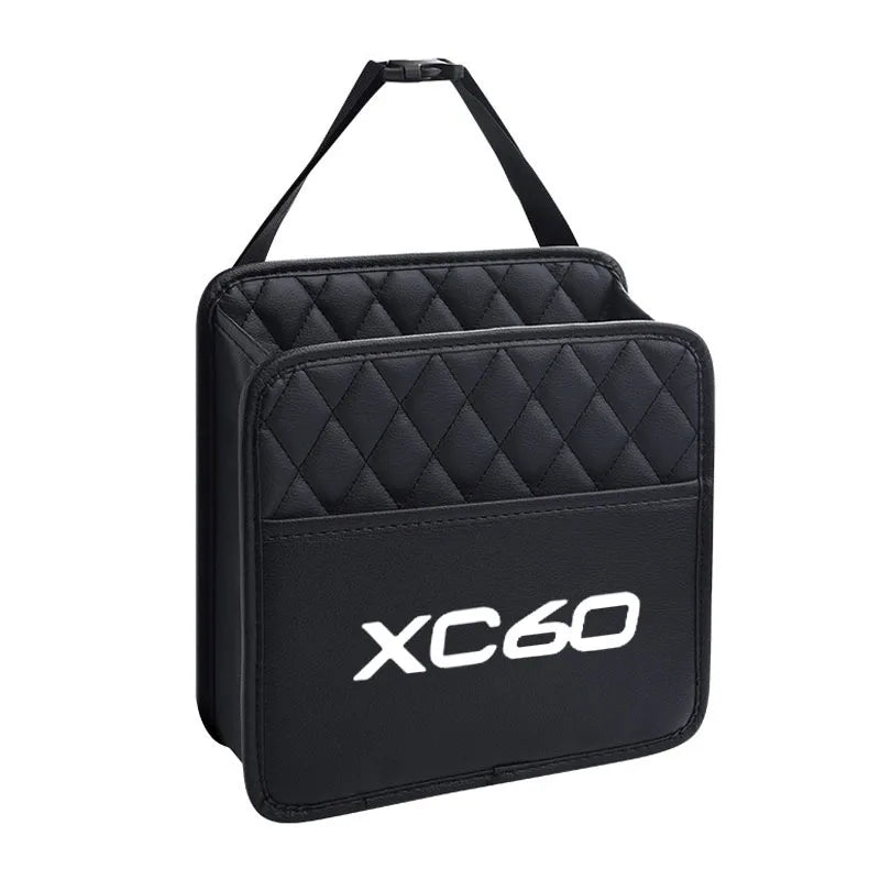 Leather Car Seat Middle Storage Bag Auto Handbag Car Back Seat Storage Bag Organizer Hanging Bag for Volvo XC60 Car Accessories