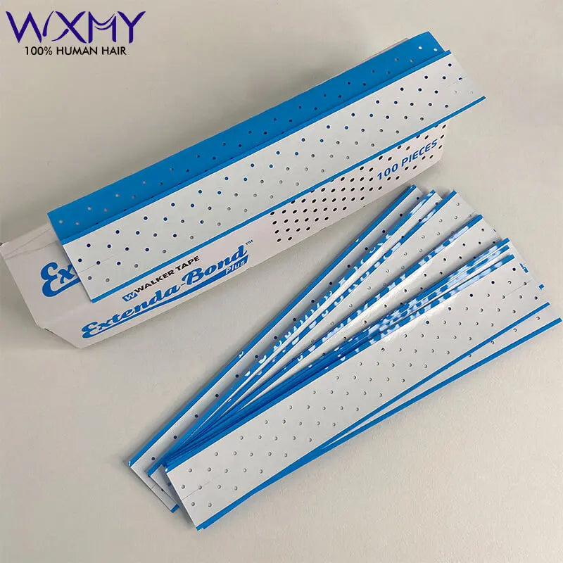 Extenda-Bond Plus Tape Blue Adhesive Walker Tape For Toupee Double-Sided Wig Tape Tabs With Breathing Holes For Lace Front Wigs