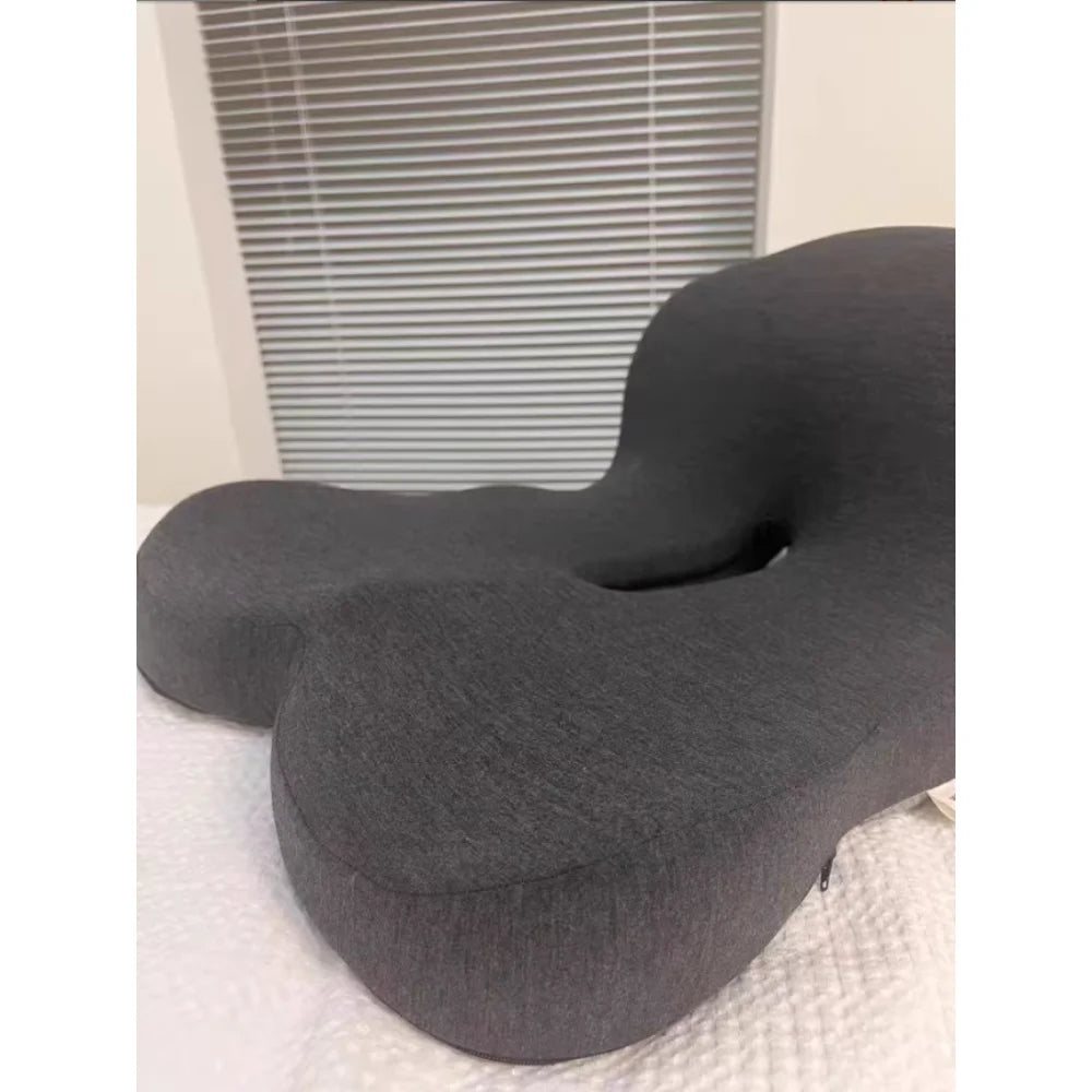 Skin-Friendly Non-Slip Memory Foam Seat Cushion with Extended Zipper Easy Remove Washable Back Support Adjustable Comfortable Ch