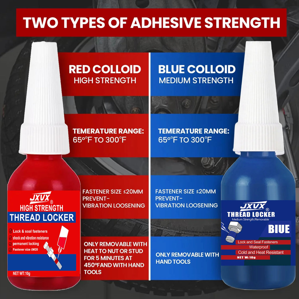 10g Sealed Anaerobic Adhesive (Threadlocker) – Low to High Strength, Slip-Resistant, High-Temperature Resistant, Removable