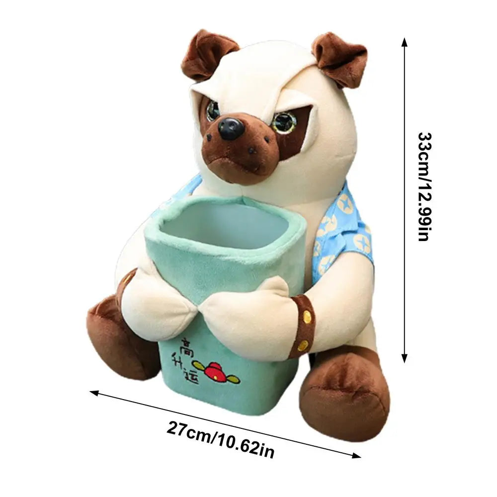 Cartoon Dog Car Tissue Holder With Trash Can 2 In 1 Tissue Box Doggie Car Trash Can Garbage Bag Auto Interior Storage Accessory