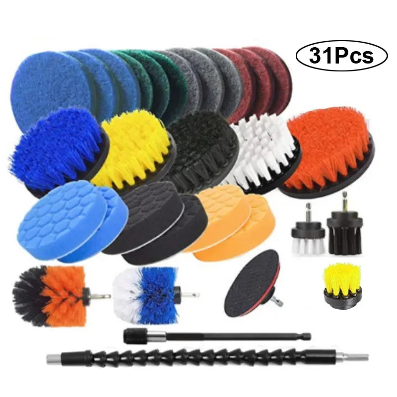 Household Car Cleaning Electric Drill Brush Head Set Electric Brush Kitchen Bathroom Cleaning Kit Toilet Cleaning Tools