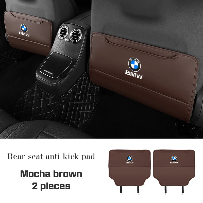 PU leather Car Seat Anti Kick Pad For BMW M M3 M4 M5 E46 E90 E92 F15 F20 F07 F40 F30 G30 G01 G02 G05 Protect Cover Storage Bag