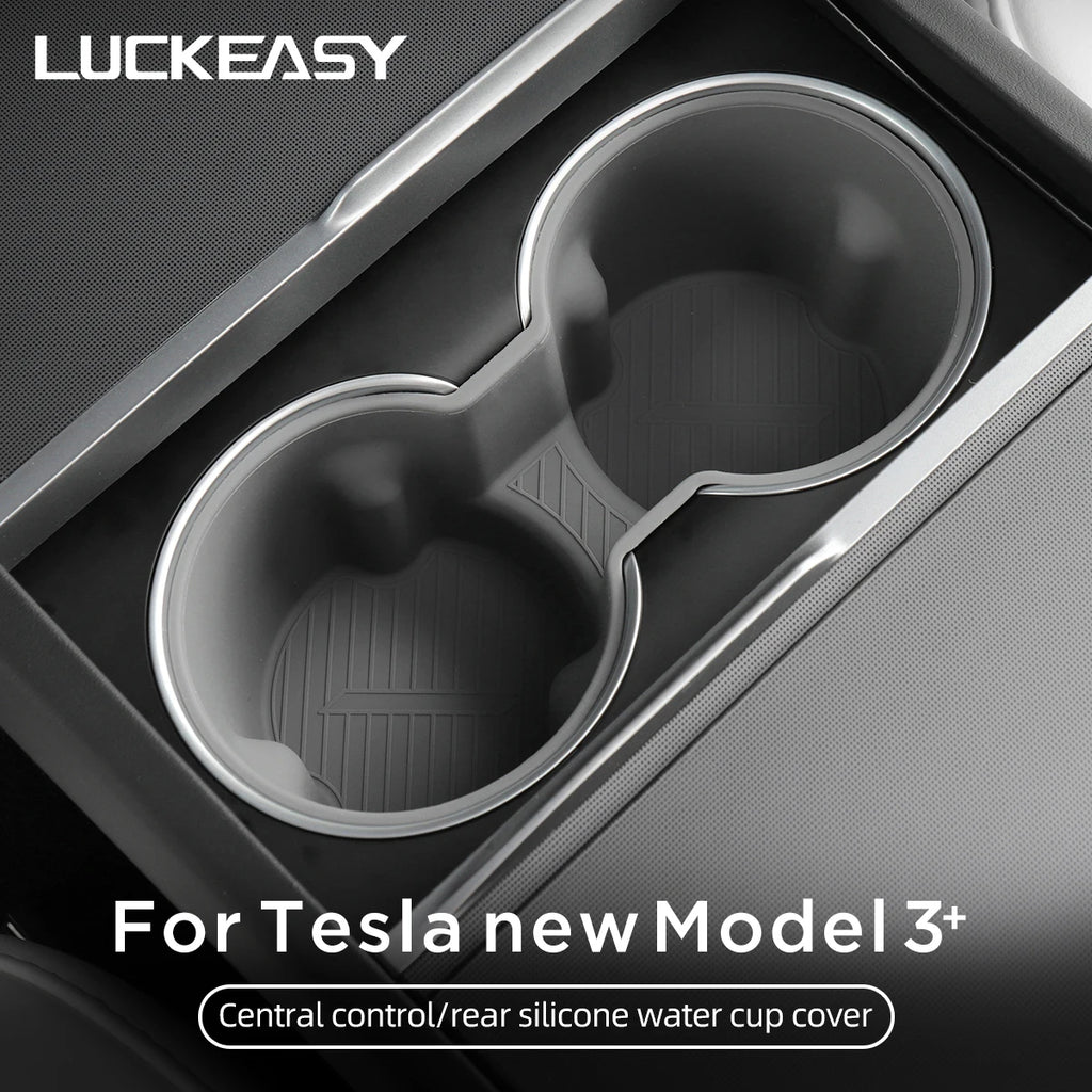 LUCKEASY for Tesla Model 3 Highland 2024-2026 Central Console Water Cup Holder Interior Accessories Drinks Holder Storage Case