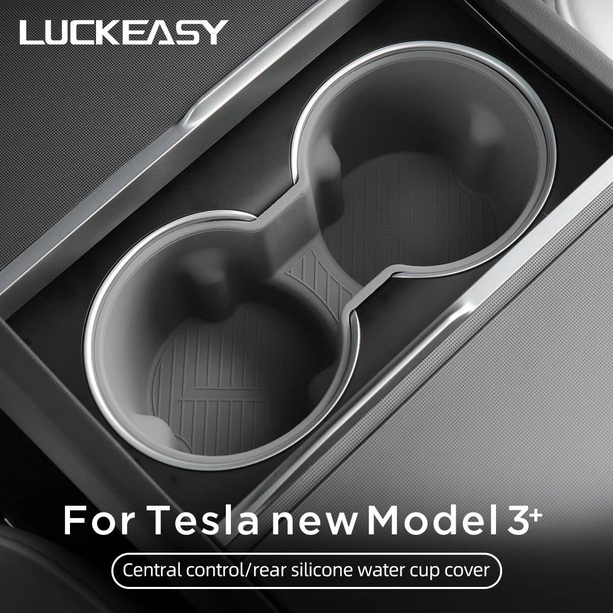LUCKEASY for Tesla Model 3 Highland 2024-2026 Central Console Water Cup Holder Interior Accessories Drinks Holder Storage Case