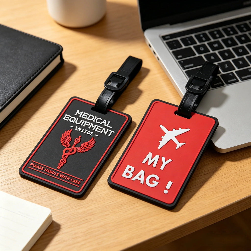Privacy Protection Luggage Tag Medical Equipment Handle with Care Warning Baggage Label Travel Identifier for Suitcase & Bag
