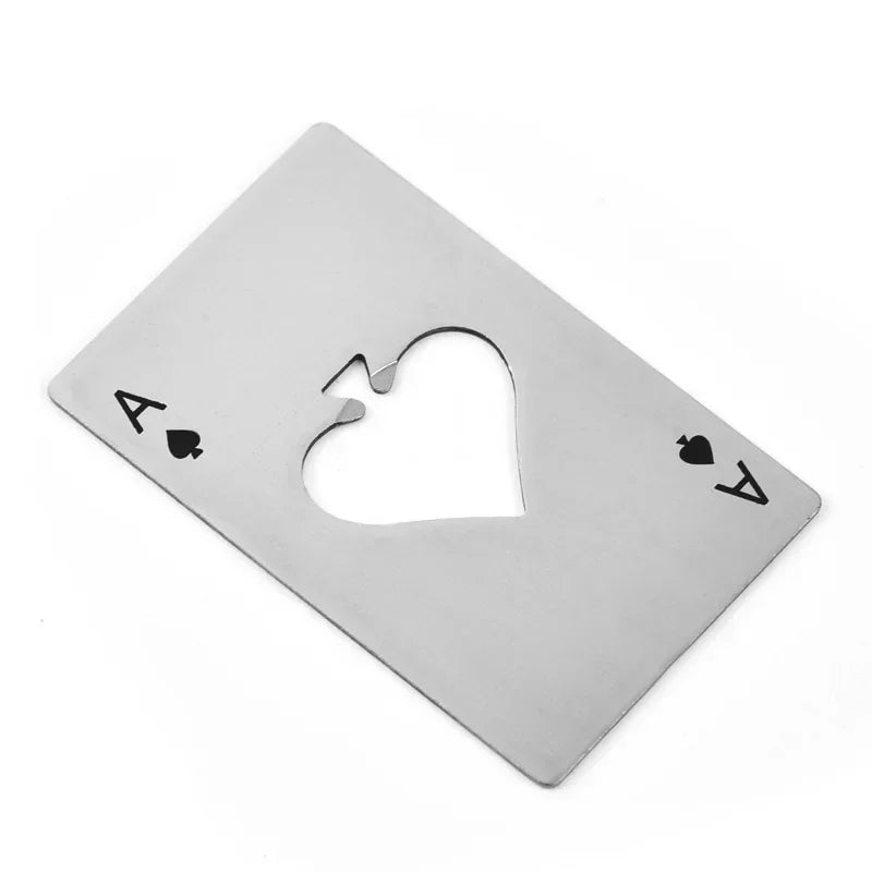 Portable Spades Bottle Opener Poker Shaped Wine Beer Black Peach A Playing Cards A Bottle Opener Hot  Stainless Steel Home Tools