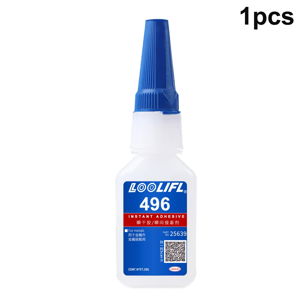 Loolifl New Upgraded 1-25Pcs Super Glue 496 Strong Cyanoacrylate Instant Adhesive, Quick-Drying in 5 Seconds, Waterproof and Stable, Universal Bonding Tool