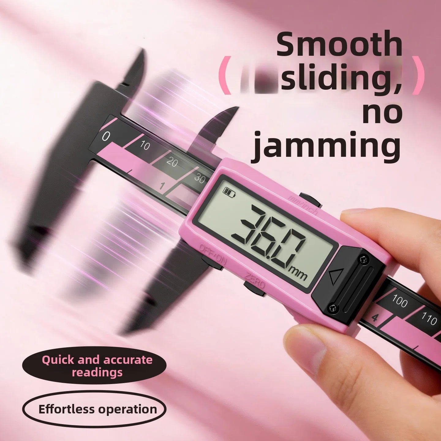 Digital Caliper 150mm Pink Nylon PA66 LCD Display For Jewelry Precision Measuring Tool Home Garden Workshop Equipment