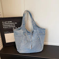 Retro Washed Women Tote Bag New Lazy Style Versatile Shoulder Bag Fashion Commuting Travel Armpit Storage Bag