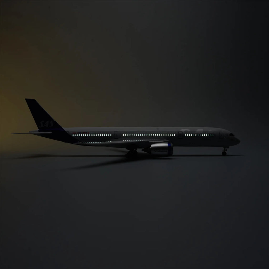 47cm Large Scale SAS A350 Airplane Model Resin Diecast Model plane with Landing Gear Wheel for Collections Display or Toy Gift