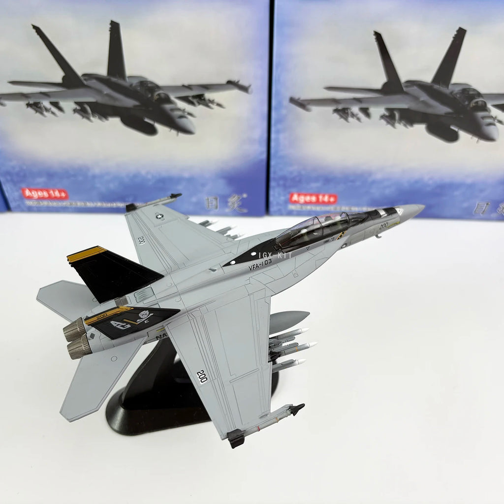 1/100 Scale U.S. Navy F/A-18 Pirate Flag Squadron F18 Carrier-Based Fighter Metal Diecast Finished Military Plane Model