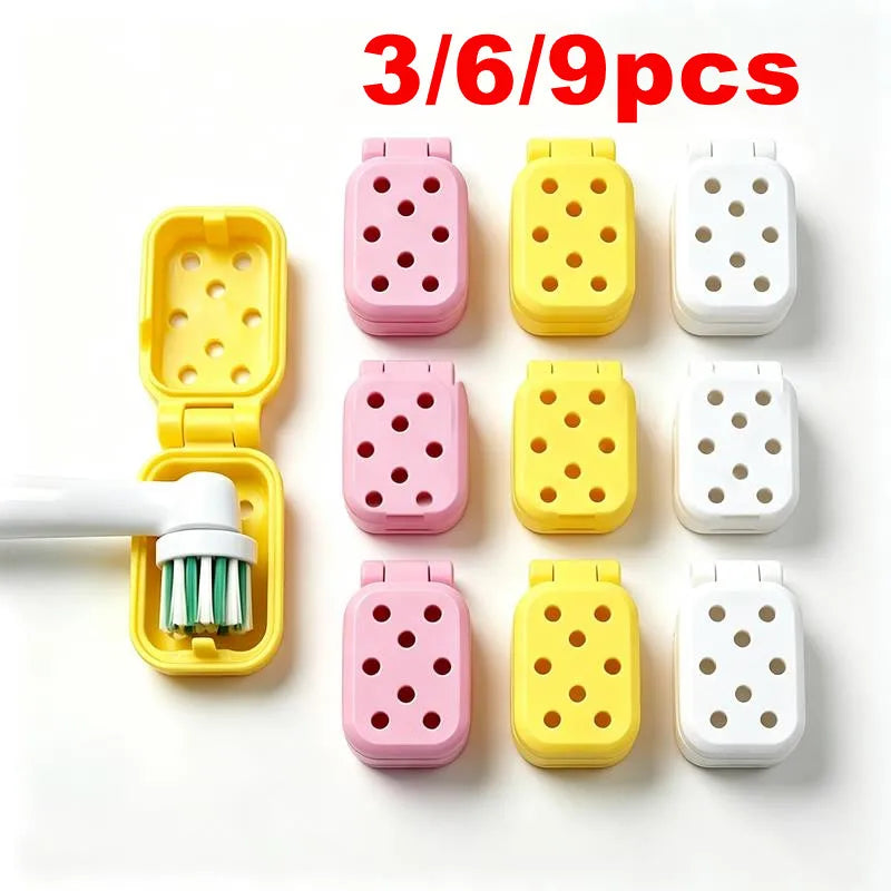 3/6/9pcs Electric Toothbrush Head Travel Case – Ventilated Protective Cover, Clean & Lightweight for Storage