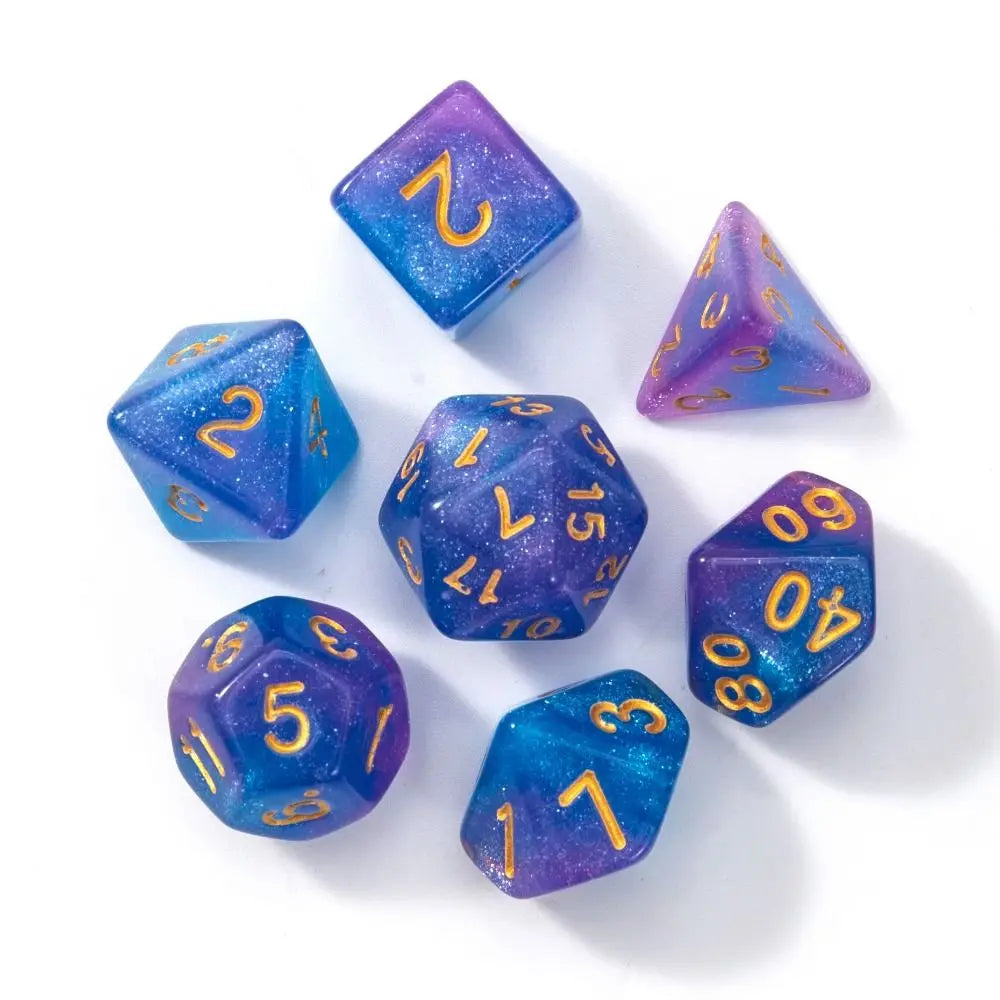 10PCS New Acrylic Dragon Themed Dice Set D10 Yellow Purple Gold Red Dice For Table Games Polyhedral Table Games Dice For D&d DND