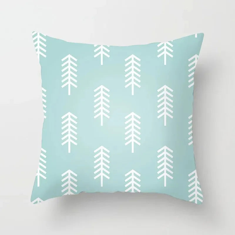 Mint green series Double-sided Printed pillow cover Short plush Suitable living rooms bedrooms sofas throw cushion cover