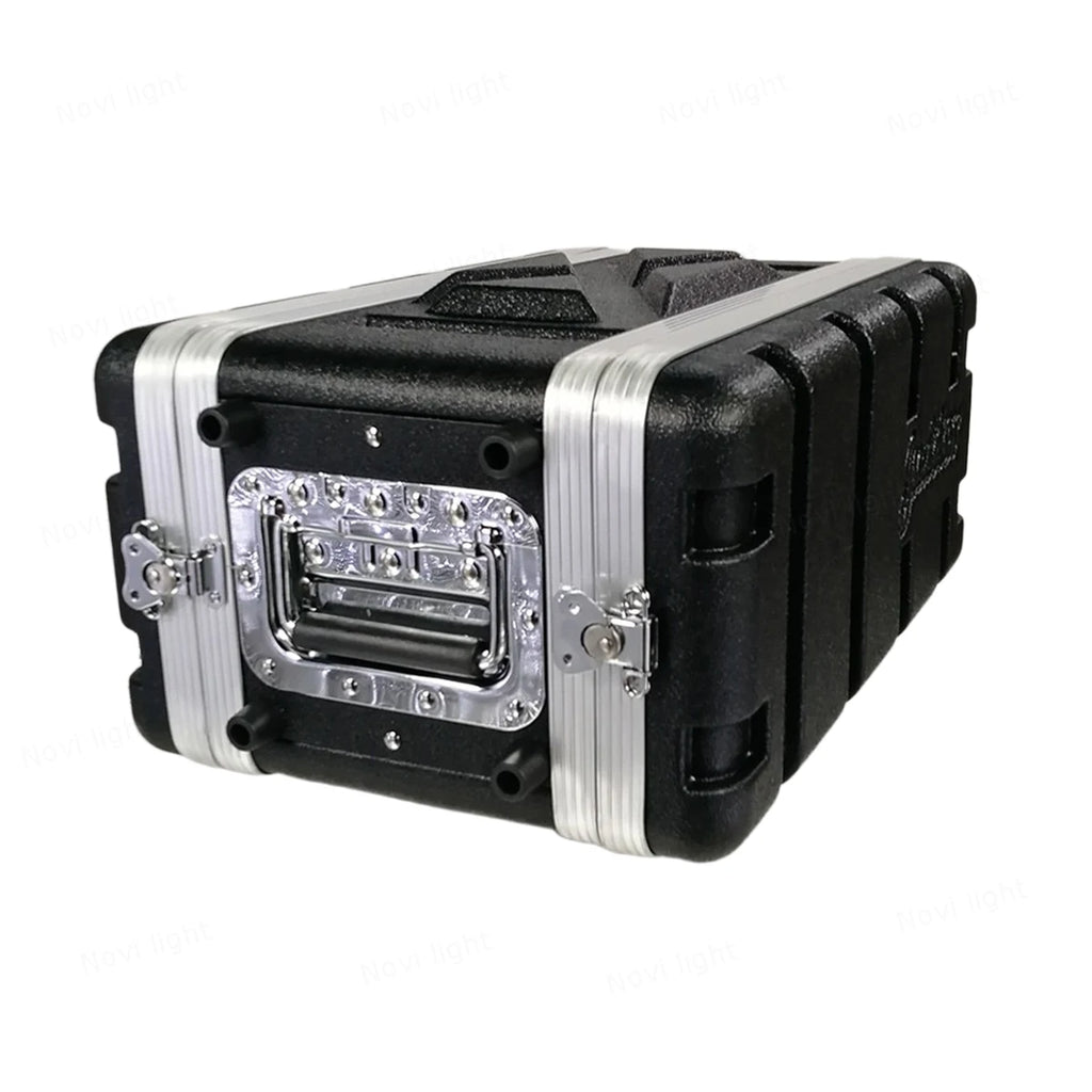 Portable ABS Cabinet with Main Body Depth 210mm, Aviation Box Chassis Rack Shockproof Case for 19 inch Receiver