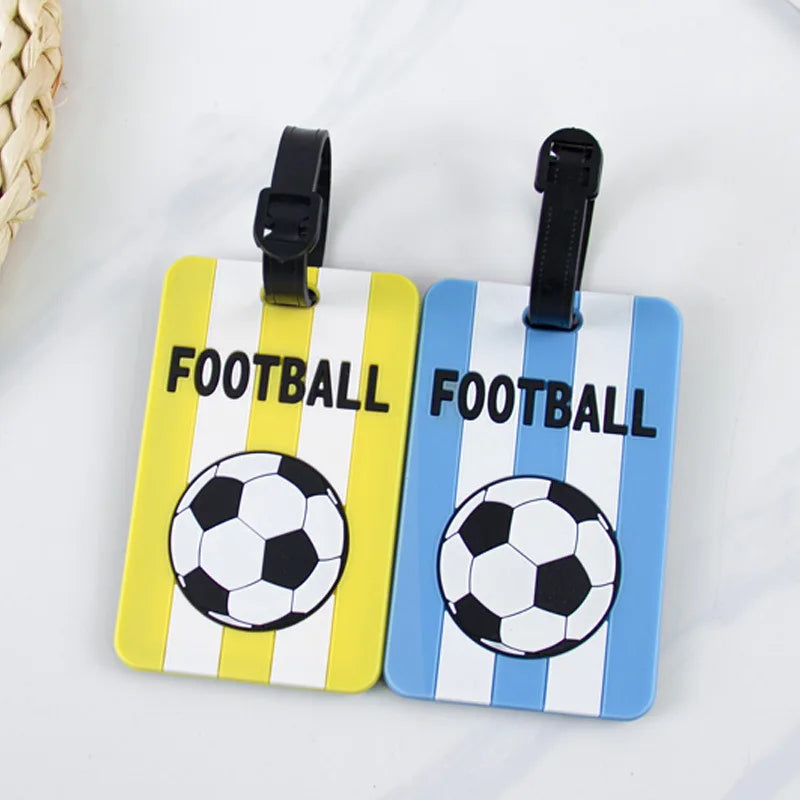 New Football PVC Travel Luggage Tag Women Men  Boarding Pass Luggage Tags Suitcase Tags Name ID Address Lable Luggage Label
