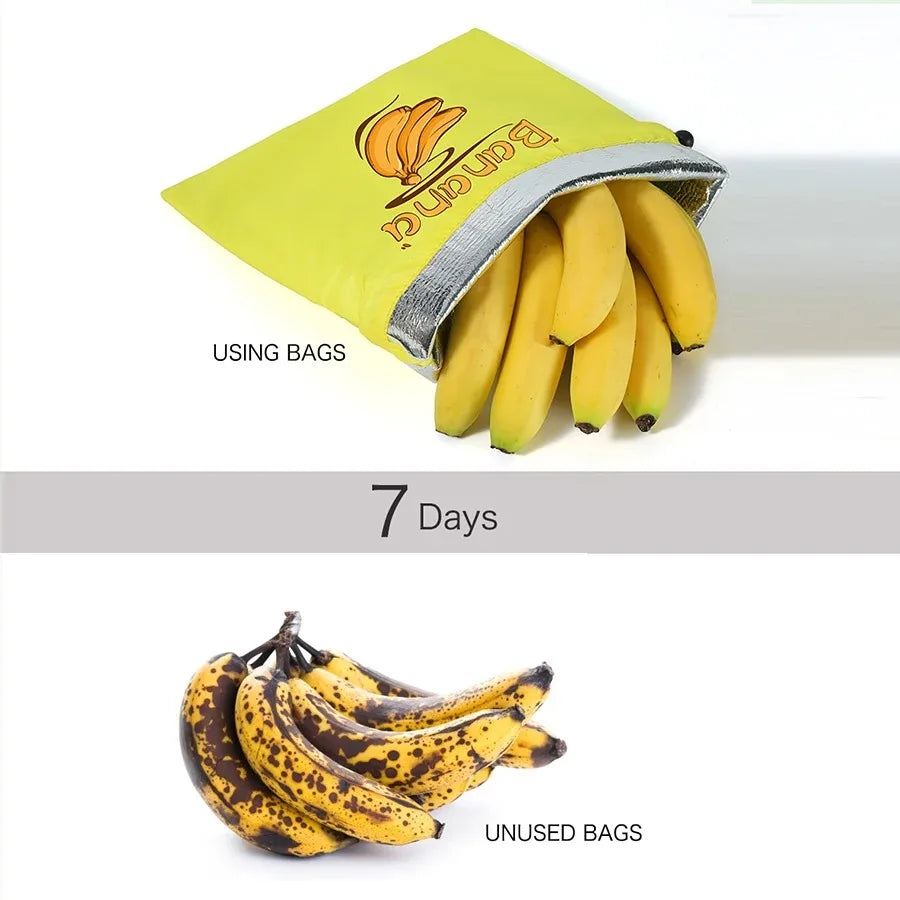 Fruit Vegetables Storage Bag Insulated Shockproof Fresh Keeping Drawstring Pouch for Lettuce Banana Preserve Organizer