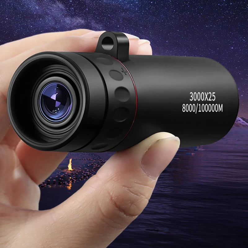 3000x25 Monocular HD Professional Adult Monocular and Mini Portable Telescope, Suitable for Outdoor Camping and Hunting