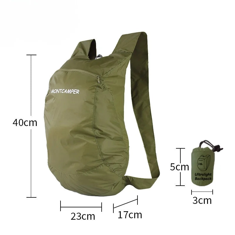 16L Ultralight Foldable Backpack 20D Nylon Water‑Repellent Packable Daypack,Portable Outdoor Backpack for Hiking Travel Camping