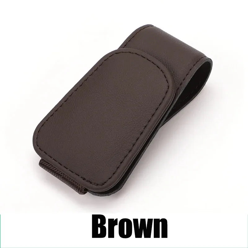 Car Glasses Holder Universal Sun Visor Clip Sunglasses Holder Microsoft  Leather Eyeglasses Hanger Ticket Clip glasses Mount