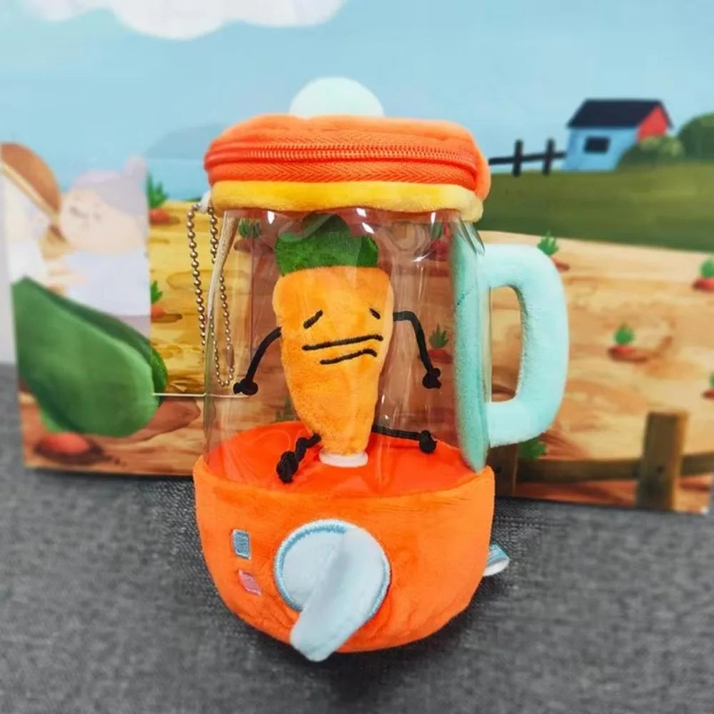 Cartoon Funny Carrot Juicer Plush Toy Drawstring Rotating Bag Pendants Carrot/Flower Blender Toy Stuffed Plush Toy Children Gift